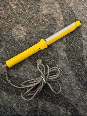 Drybar Yellow 3-Day Bender Rotating Curling Iron with Gray Power Cord